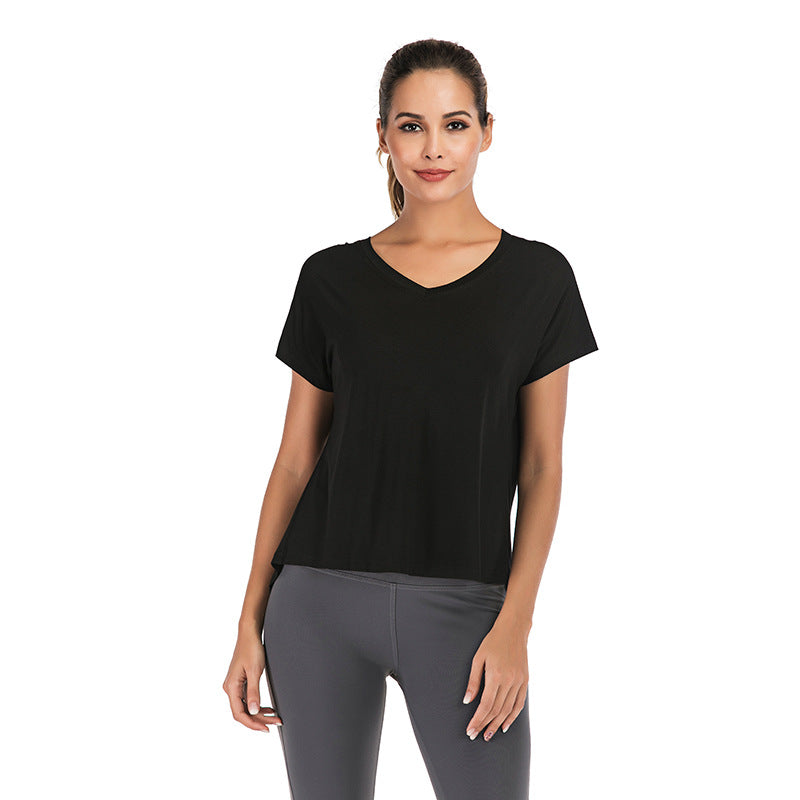 Summer Chic V-Neck Open-Back Tee for Women