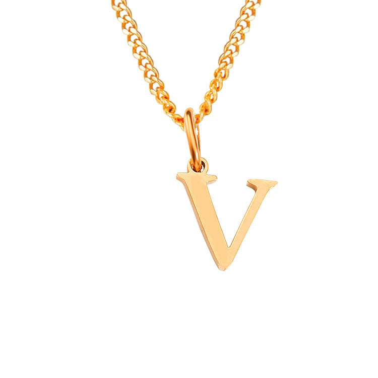 14K Stainless Steel Necklace with 26 Letters