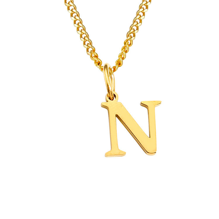 14K Stainless Steel Necklace with 26 Letters