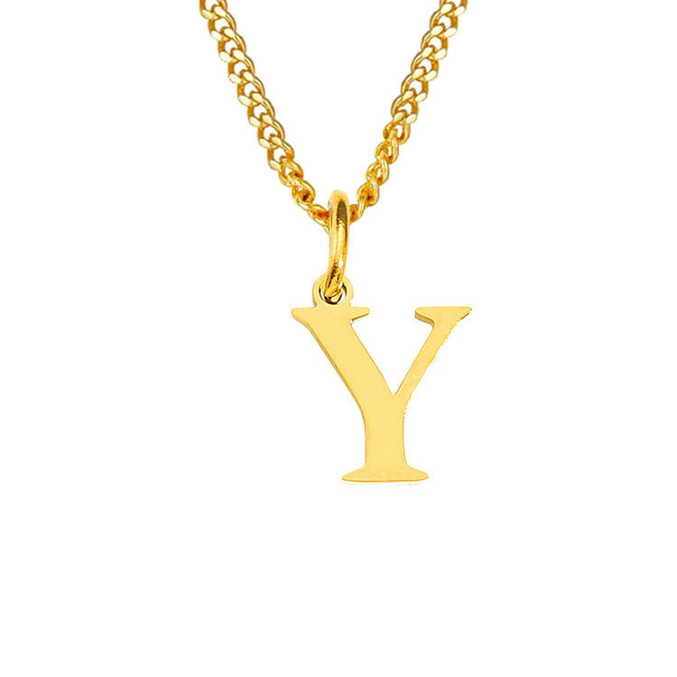 14K Stainless Steel Necklace with 26 Letters