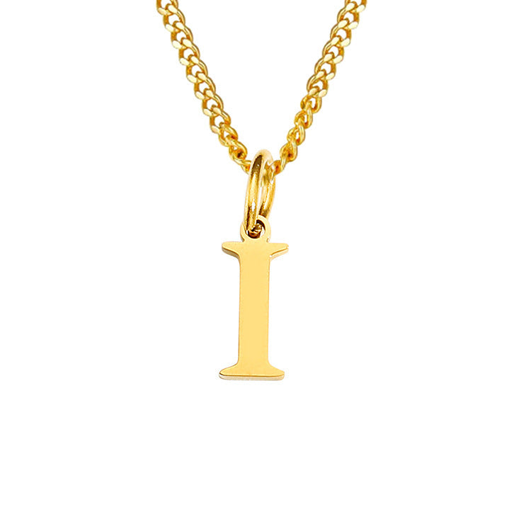 14K Stainless Steel Necklace with 26 Letters