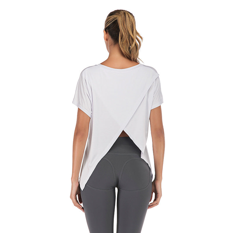 Summer Chic V-Neck Open-Back Tee for Women