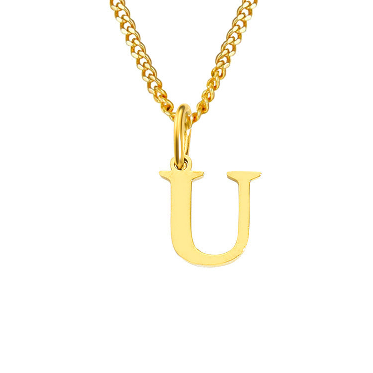 14K Stainless Steel Necklace with 26 Letters